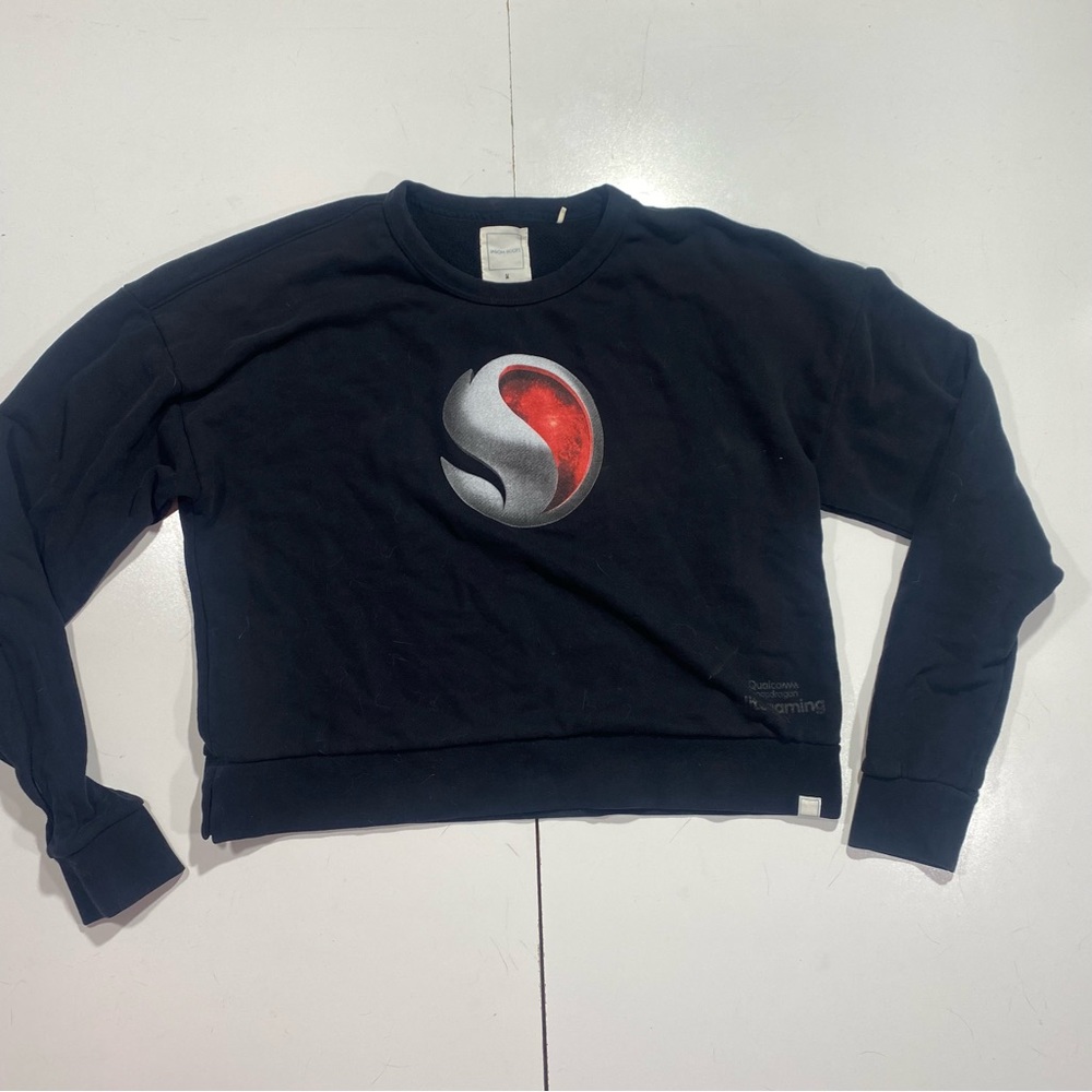 Jason Scott Black 100 % Pima Cotton Qualcomm Snapdragon Elite Gaming Sweater M